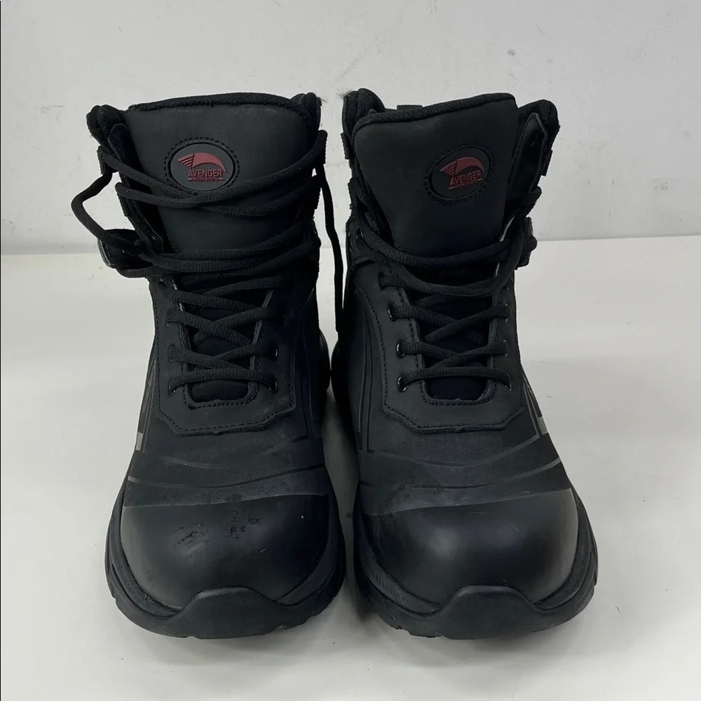 Avenger Men's Safety Toe Slip Resistant Work Boots in Black Size 9.5 Wide